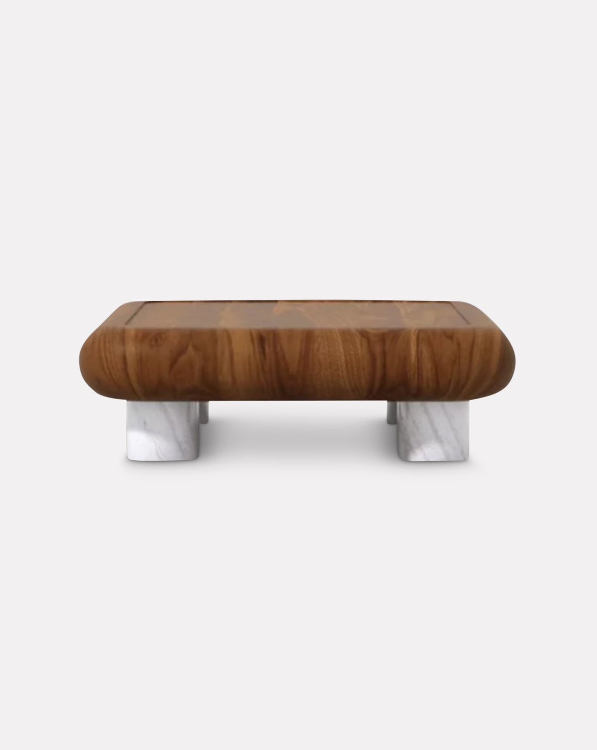 Table basse lumineuse en bois et marbre